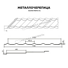 Металлочерепица МЕТАЛЛ ПРОФИЛЬ Макси (ПРМ-03-5005-0.5)