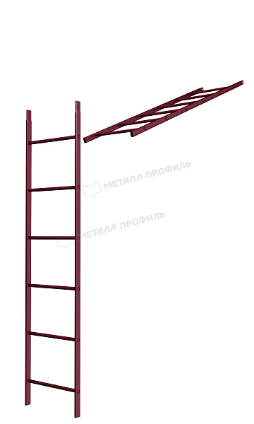 Лестница кровельная стеновая дл. 1860 мм без кронштейнов (3005) ― заказать по приемлемым ценам в Казани.