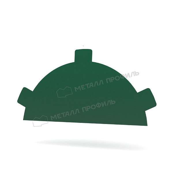 Заглушка конька круглого простая (ПЭ-01-6005-0.5) ― заказать по умеренным ценам ― 365 ₽ ― в Казани.